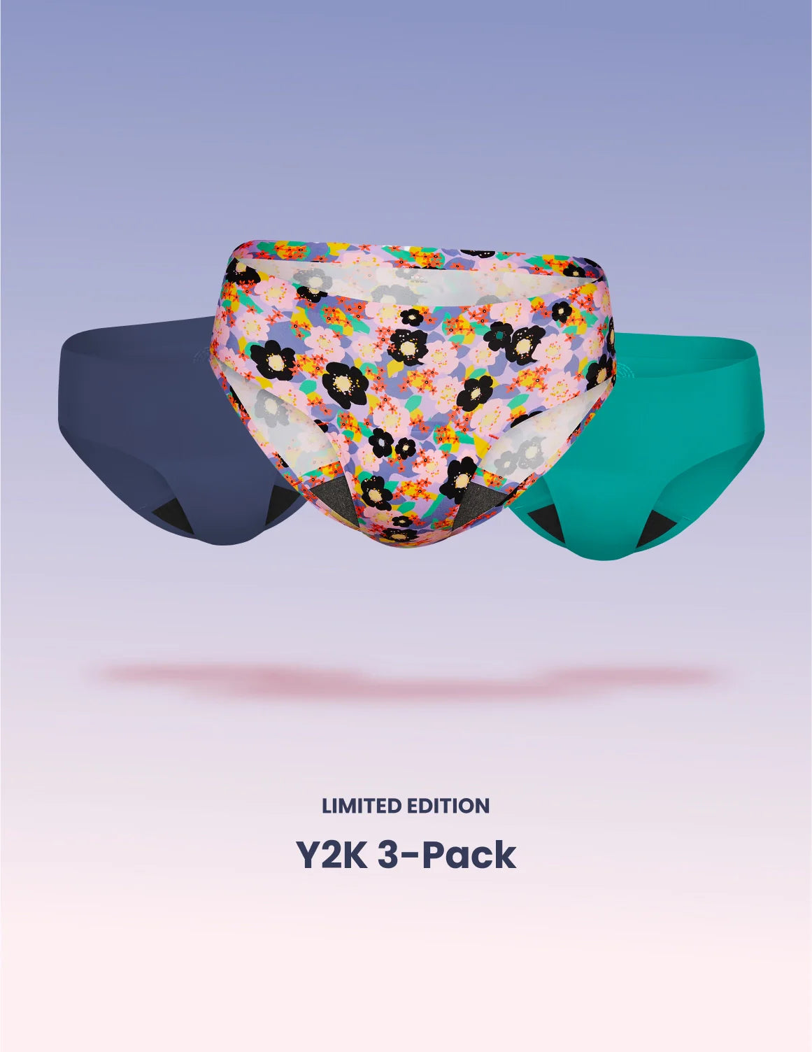 Teen Super Leakproof® No-Show Bikini 3-Pack - Kit | Electric Orchid/Teal Appeal/Lagoon