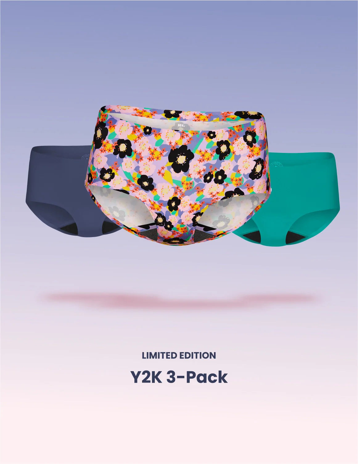 Teen Super Leakproof® No-Show Boyshort 3-Pack - Kit | Electric Orchid/Teal Appeal/Lagoon