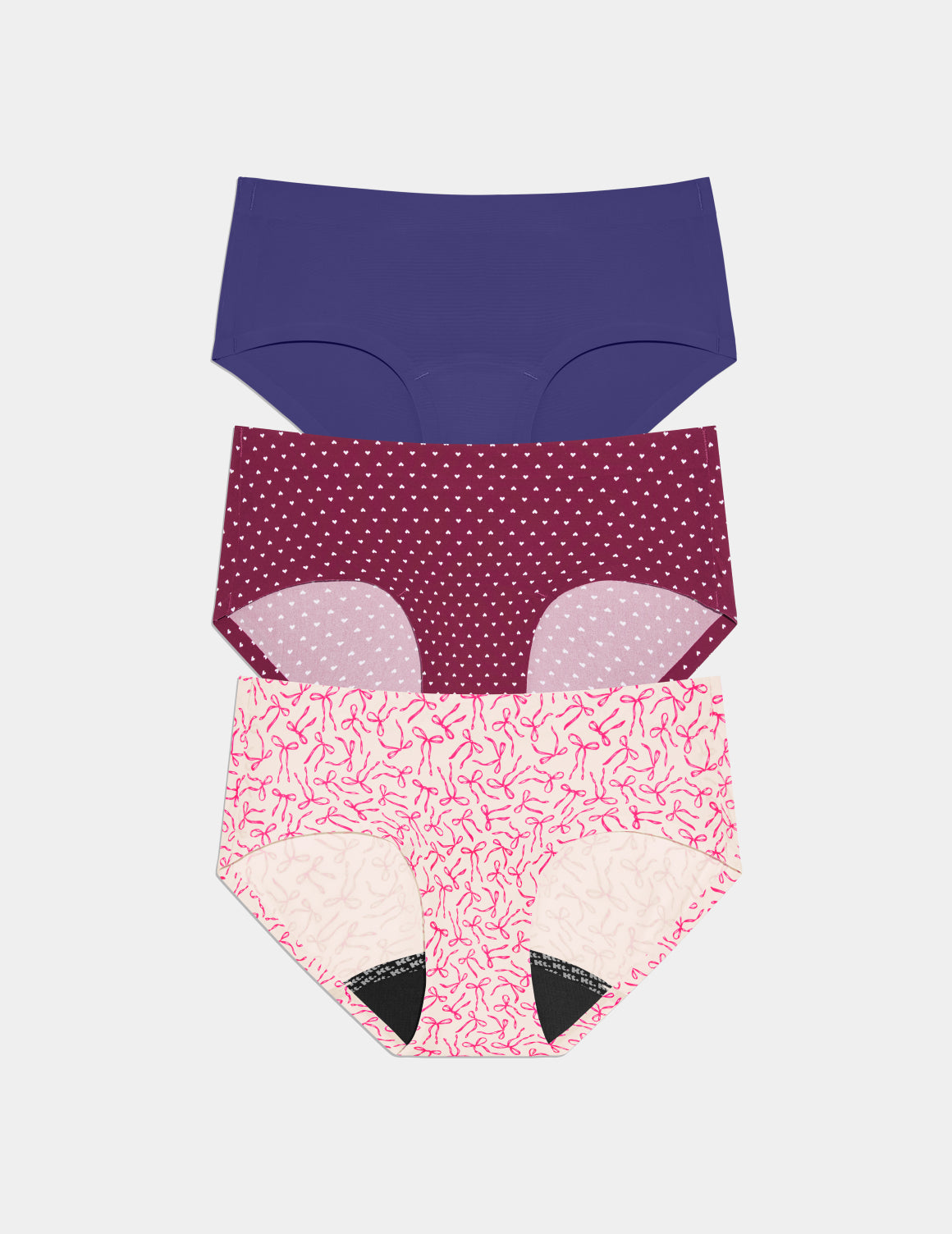 | Candy Heart/Pink Bows/Deep Blue