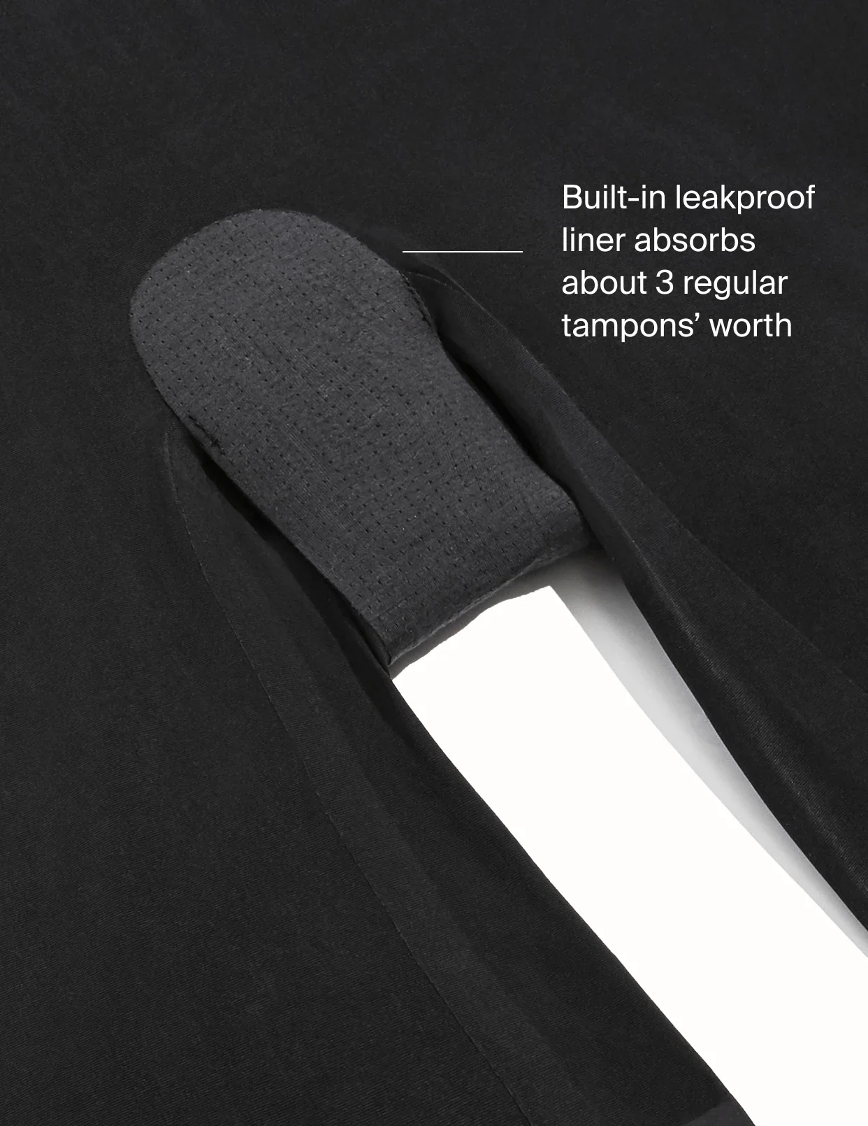 Built-in leakproof liner absorbs about 3 regular tampons' worth | General