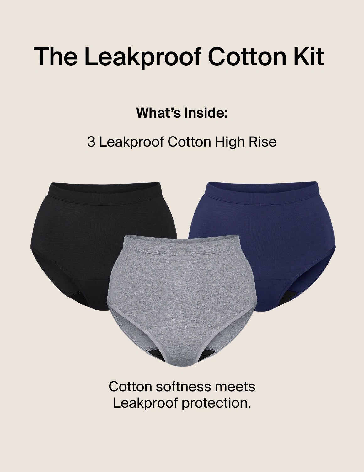 Leakproof Cotton High Rise 3-Pack