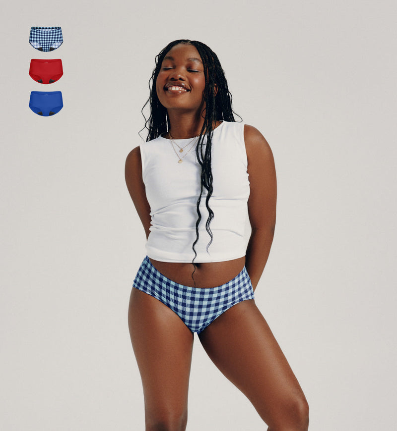 Teen Leakproof UltraThin No-Show Boyshort 3-Pack - Kit  | Blueberry/Holly/Galaxy