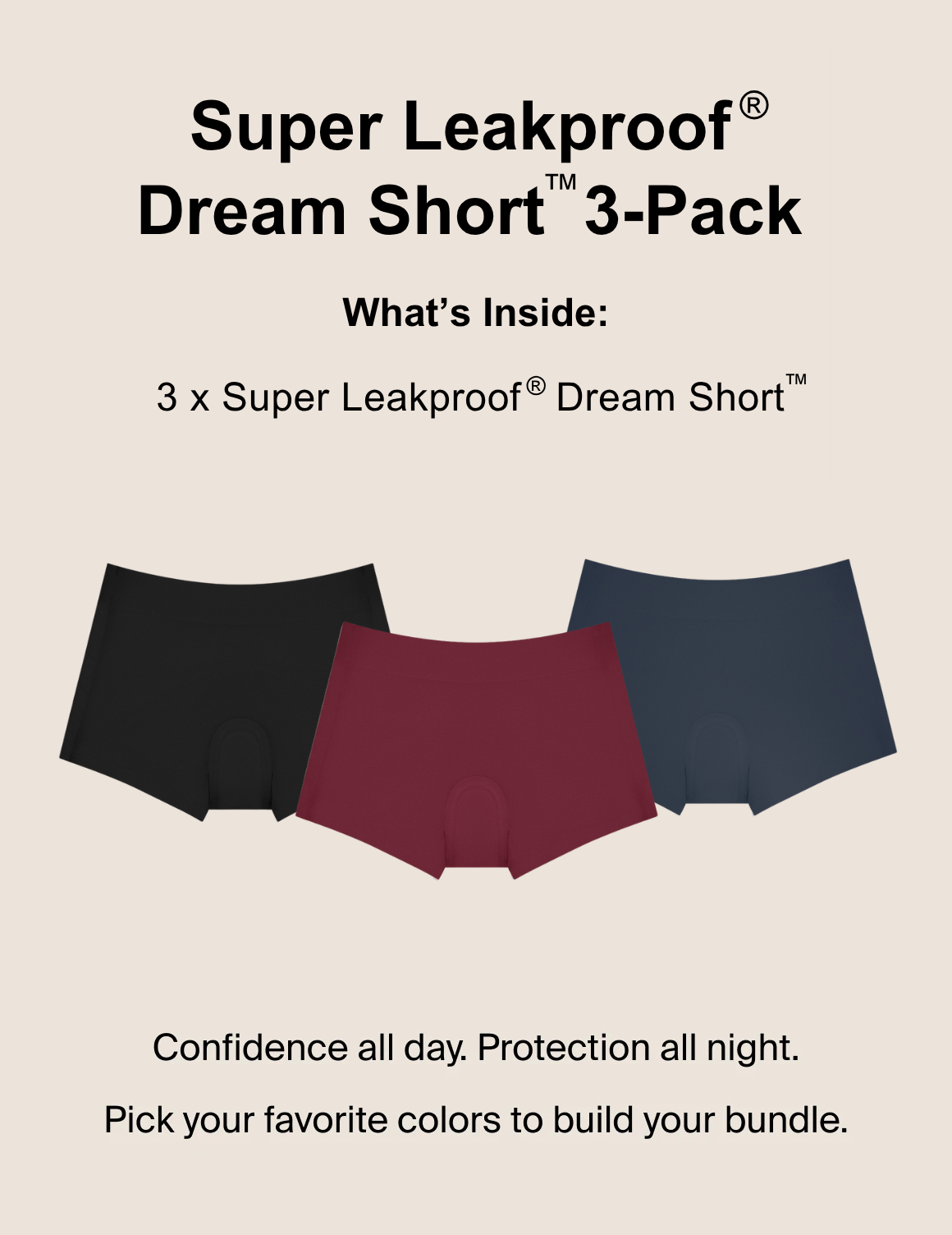Super Leakproof® Dream Short™ 3-Pack