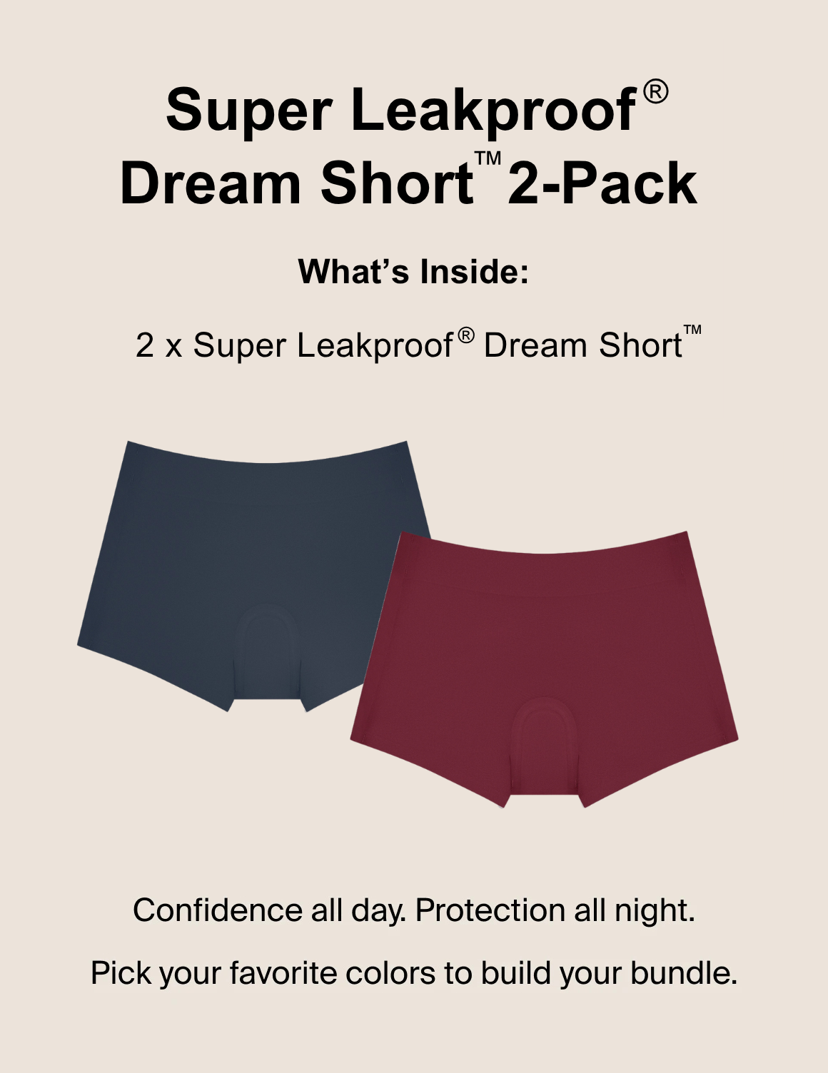 Super Leakproof® Dream Short™ 2-Pack