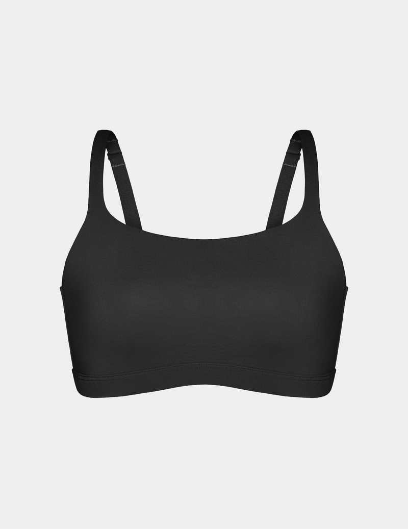On The Go Cotton Scoop Bralette shown front-facing against a light gray background