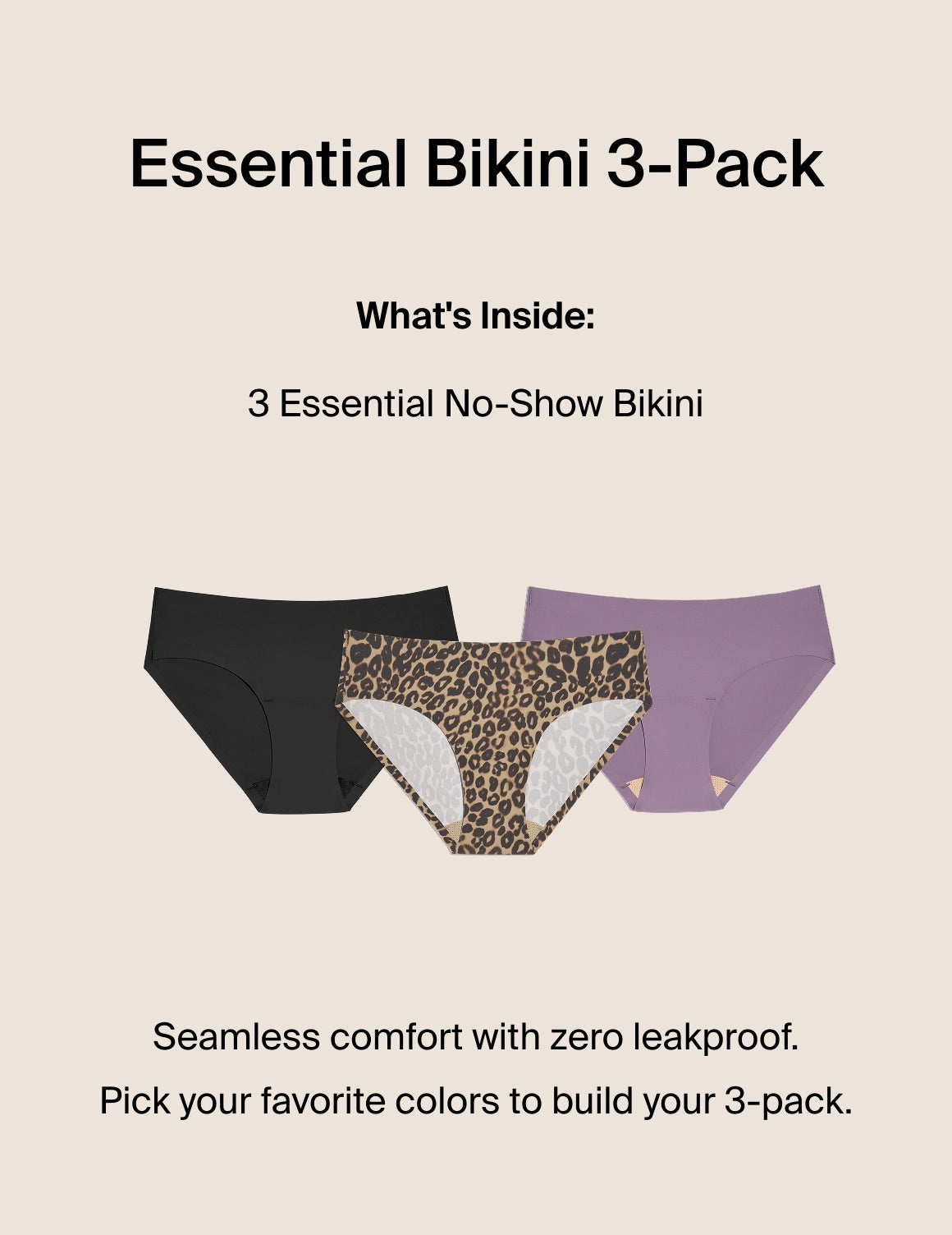 Essential No-Show Bikini 3-Pack