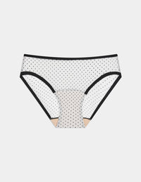 | White with Black Polka Dot