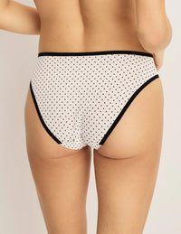 | White with Black Polka Dot