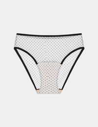 | White with Black Polka Dot
