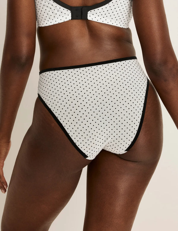 | White with Black Polka Dot