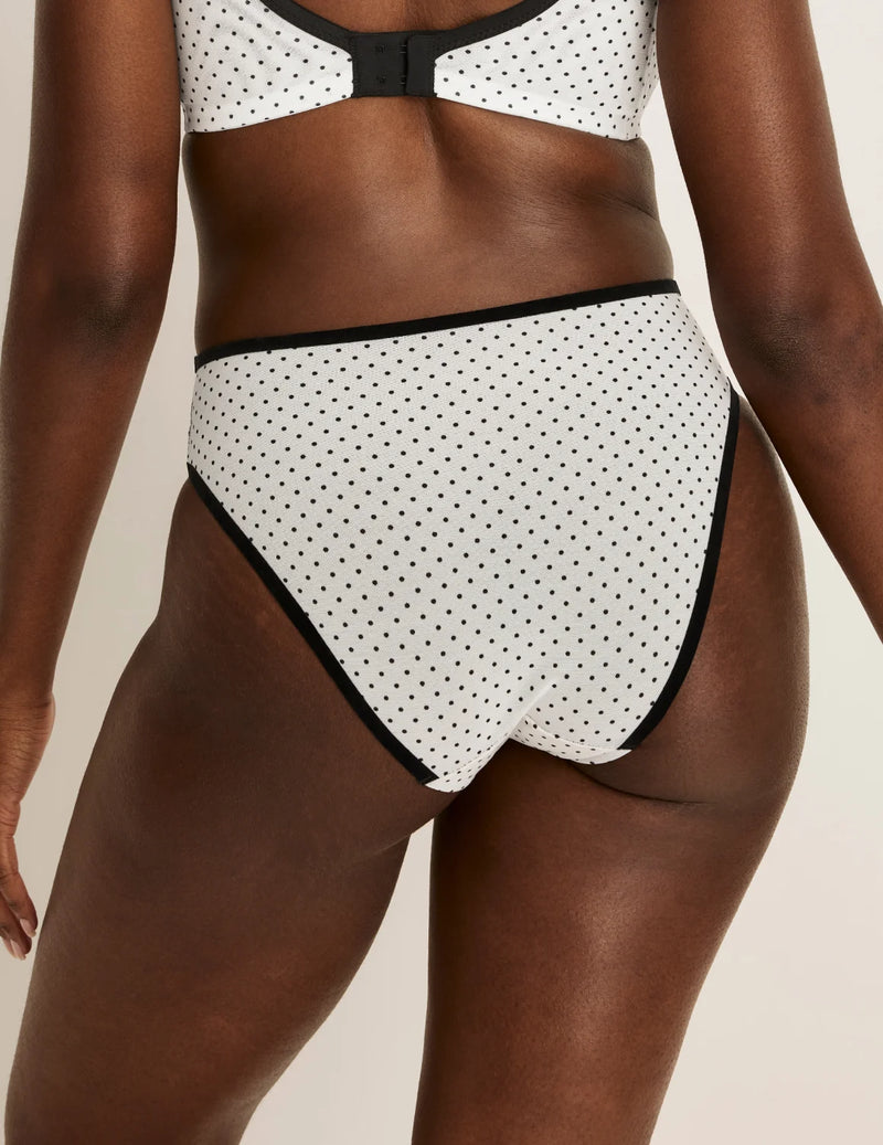 | White with Black Polka Dot