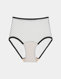 | White with Black Polka Dot