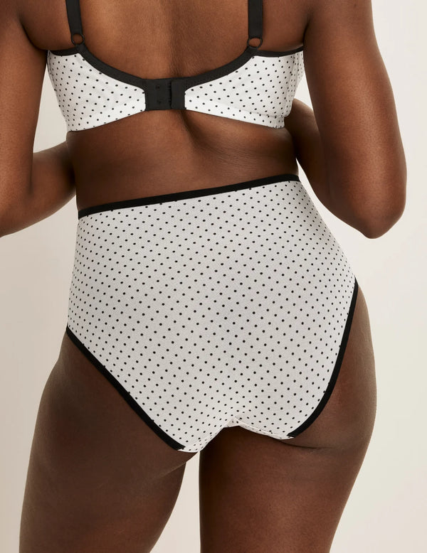 | White with Black Polka Dot