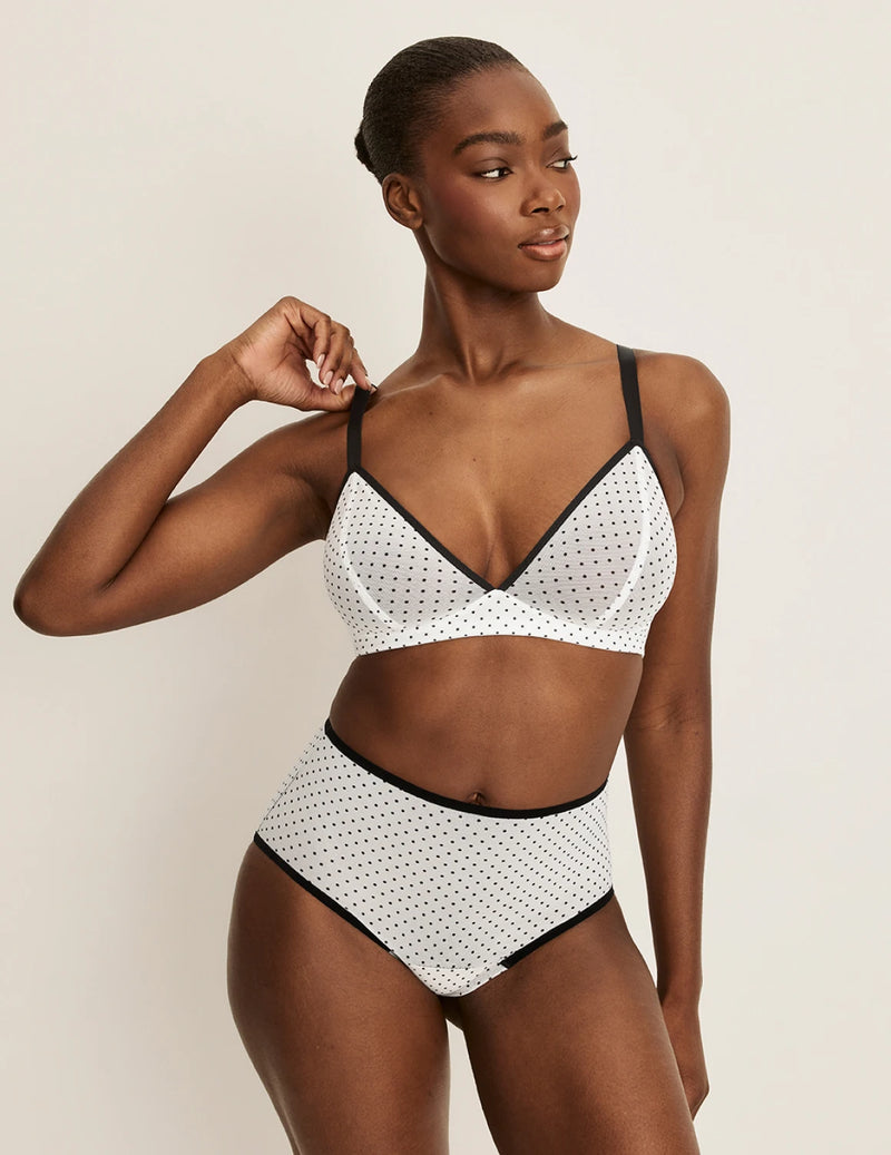 | White with Black Polka Dot