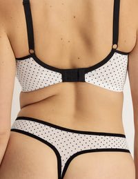 | White with Black Polka Dot