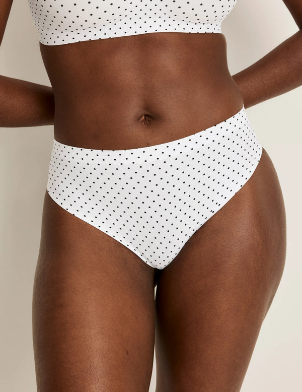 | White with Black Polka Dot