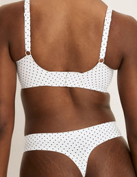 | White with Black Polka Dot