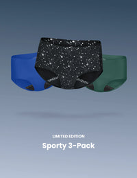Teen Leakproof UltraThin No-Show Boyshort 3-Pack - Kit  | Blueberry/Holly/Galaxy