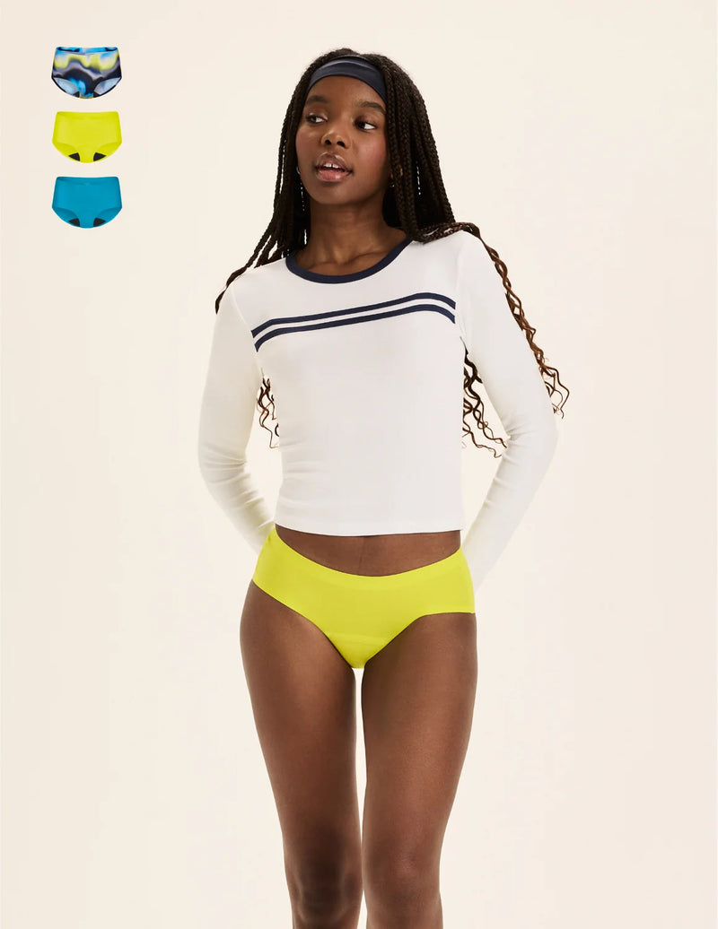 Teen Light Leakproof No-Show Boyshort 3-Pack  | Energize/Marina/Highlight