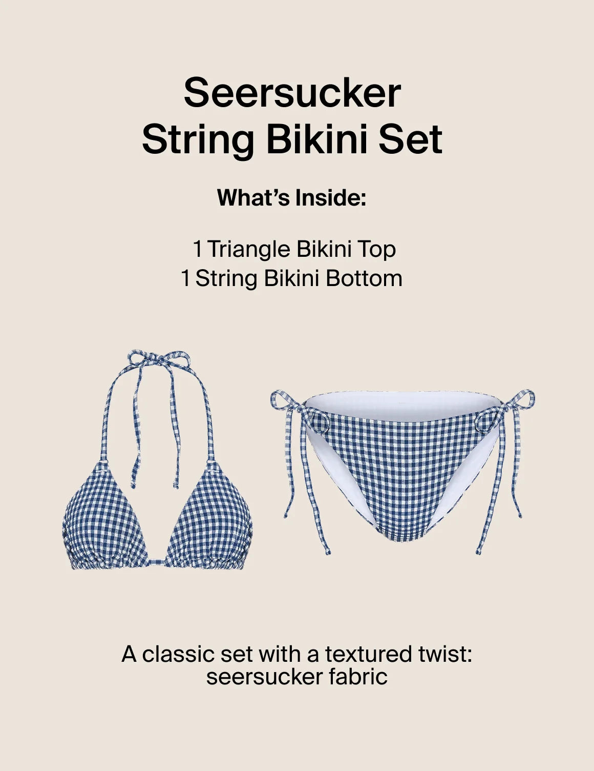 Seersucker String Bikini Set