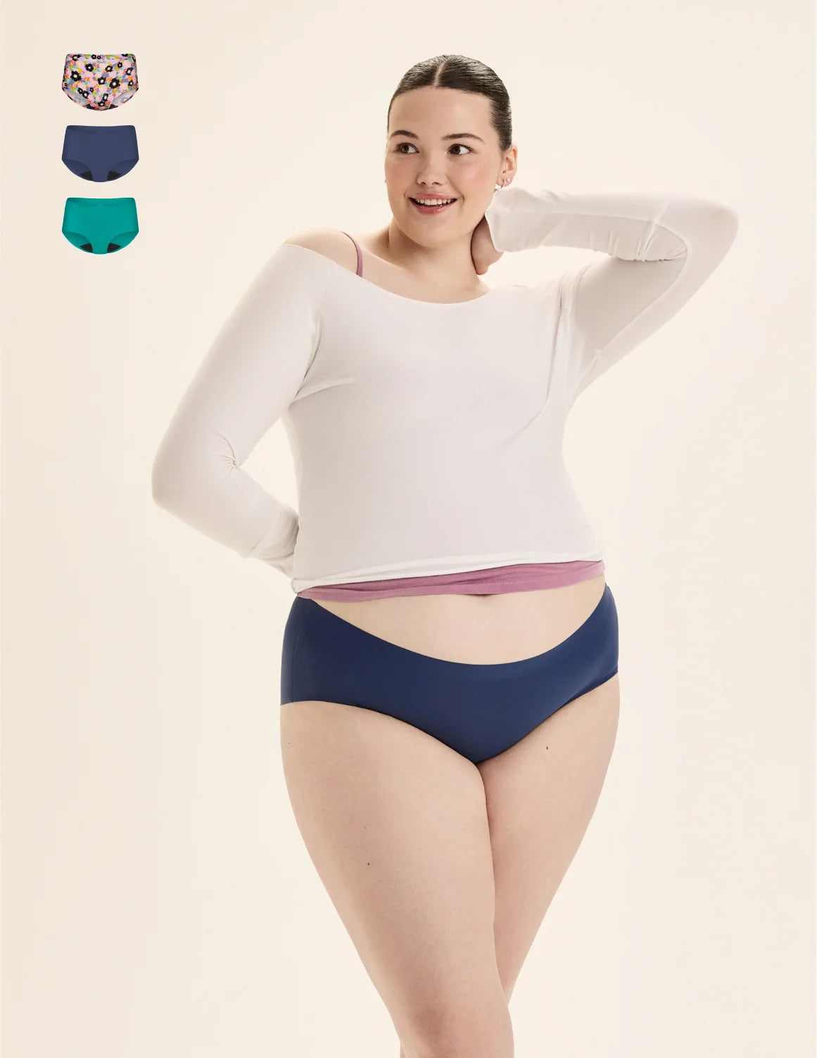Teen Light Leakproof No-Show Boyshort 3-Pack  | Electric Orchid/Teal Appeal/Lagoon