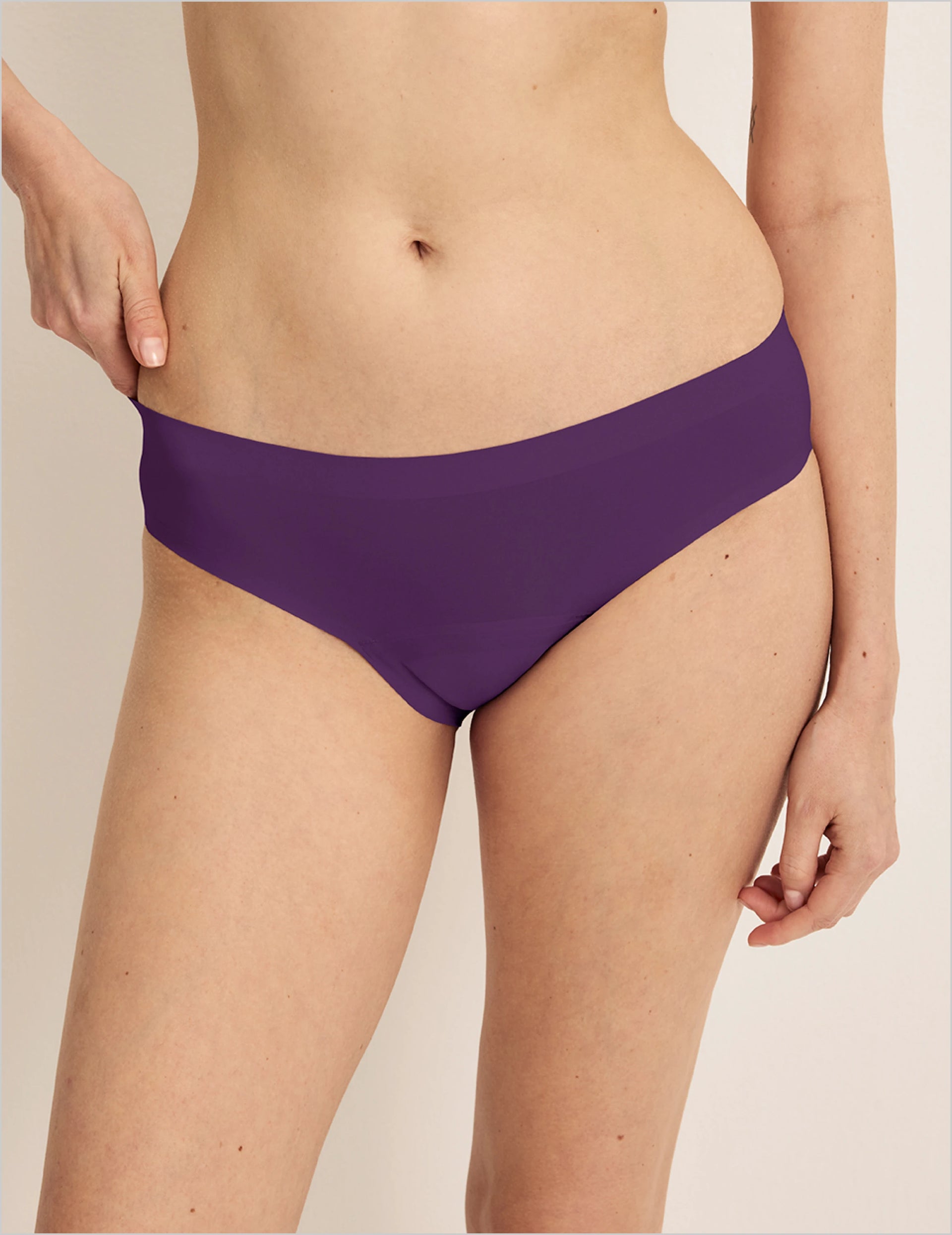 Front view of model wearing the Leakproof UltraThin No-Show Bikini highlighting the coverage and smooth fit