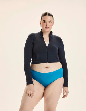 Front view of model wearing the Teen Leakproof UltraThin No-Show Boyshort highlighting the coverage and smooth fit