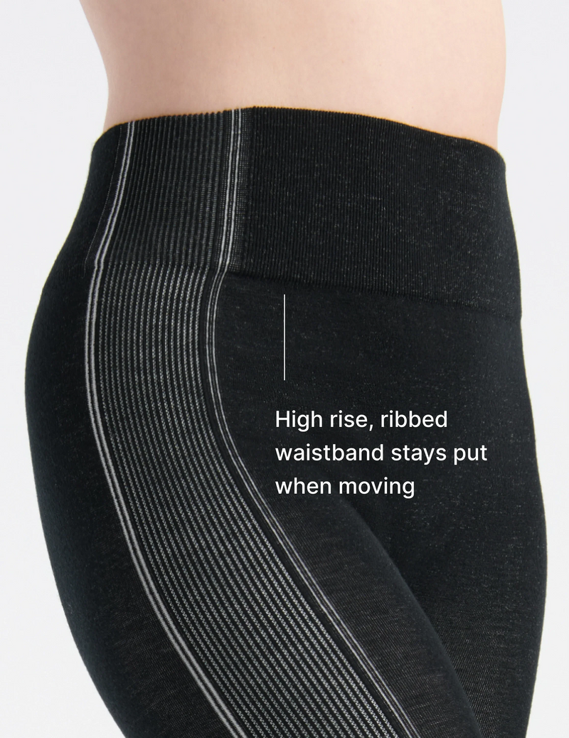 High rise, ribbed waistband stays put when moving   | General