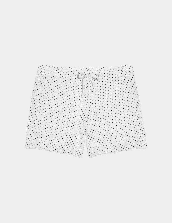 | White with Black Polka Dot