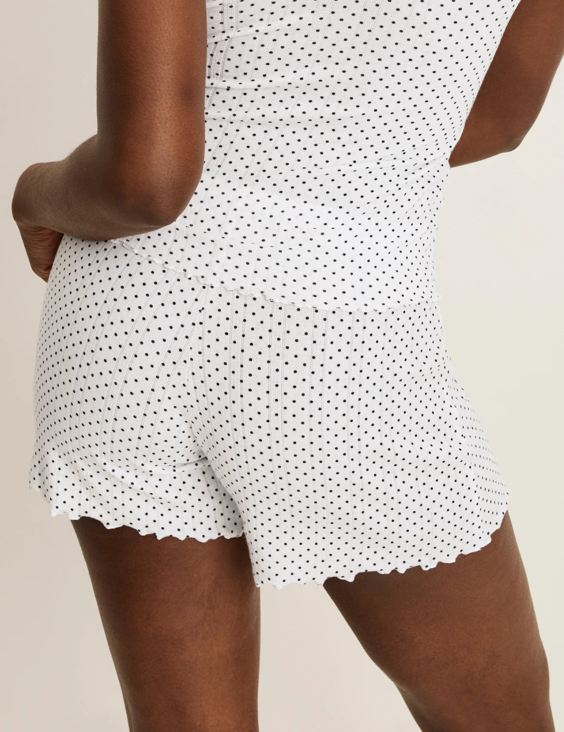 | White with Black Polka Dot