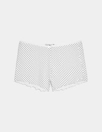 | White with Black Polka Dot