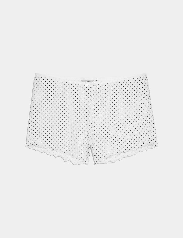 | White with Black Polka Dot