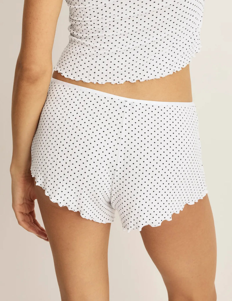 | White with Black Polka Dot