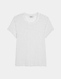 | White with Black Polka Dot