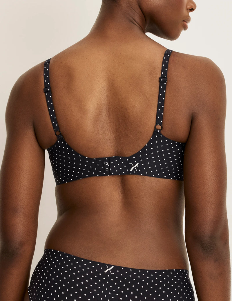 Orlane is a 32DD and wearing KNIX S+ | Black with White Polka Dot