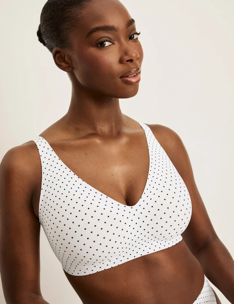 | White with Black Polka Dot