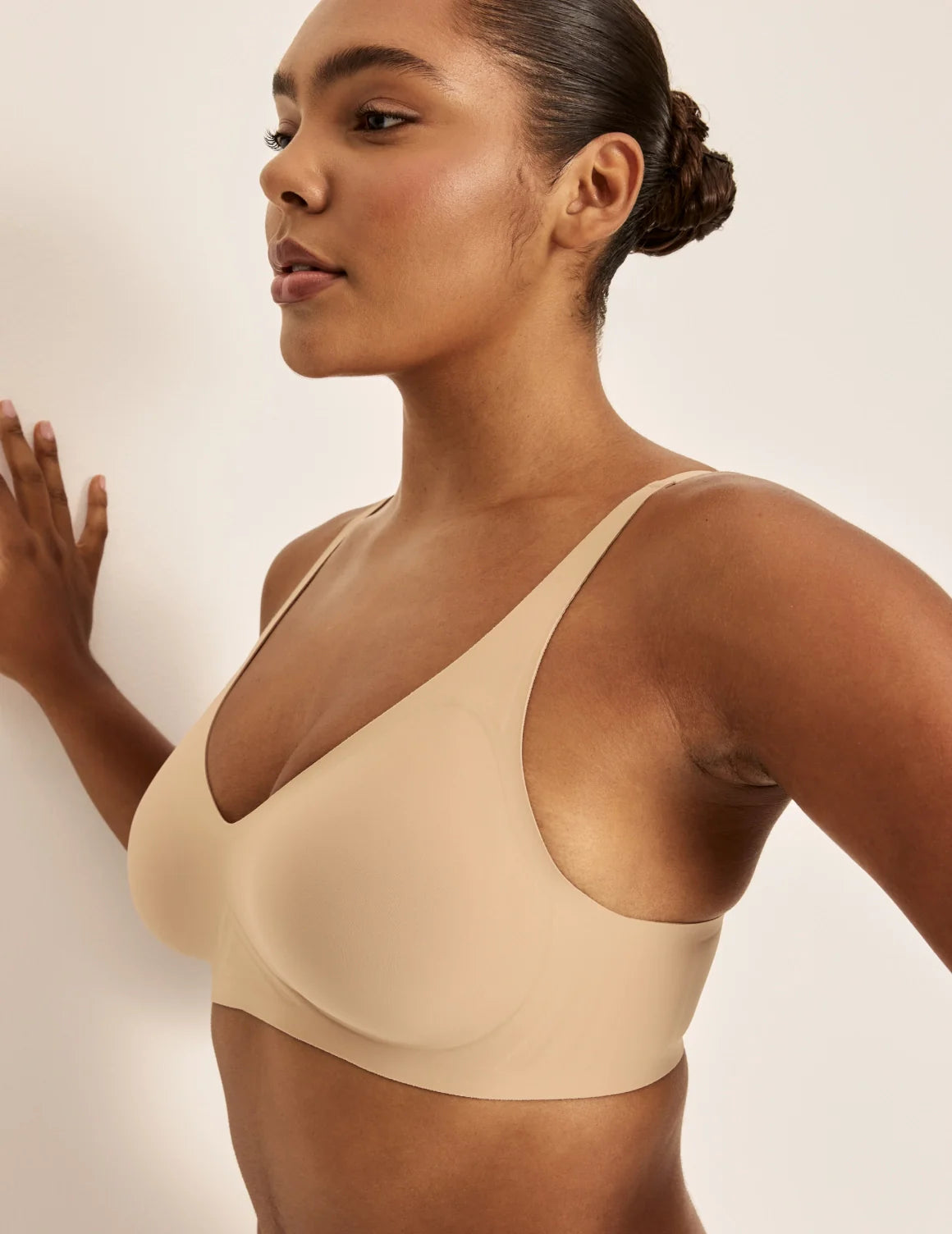 Amber is a 36C and wearing KNIX L  | Warm Sand