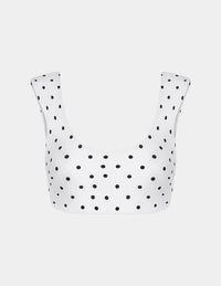 | White with Black Polka Dot