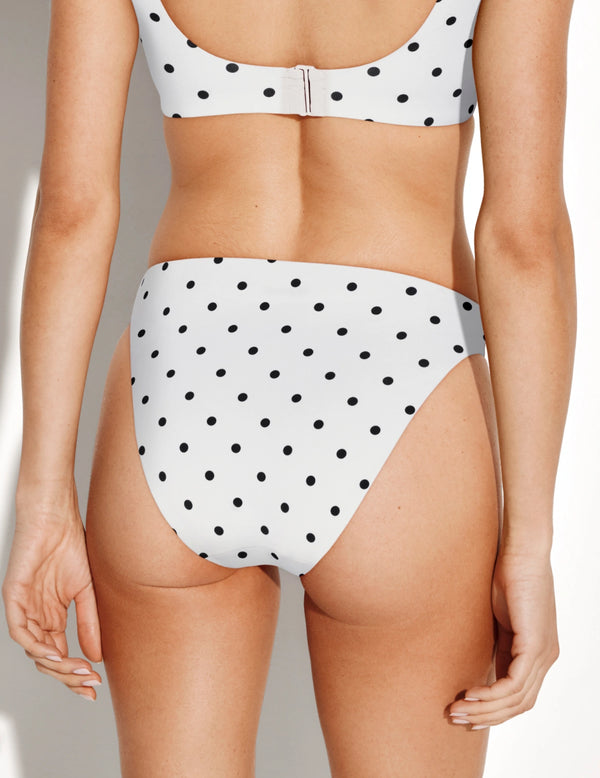 | White with Black Polka Dot