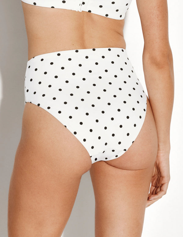 | White with Black Polka Dot