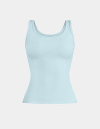 SculptRib™ Cotton Tank shown front-facing against a light gray background
