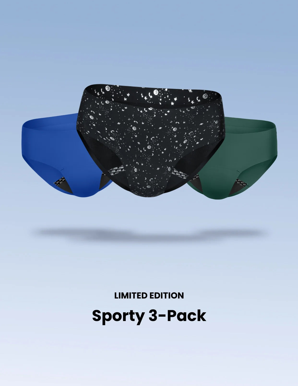 Teen Leakproof UltraThin No-Show Bikini 3-Pack - Kit  | Blueberry/Holly/Galaxy