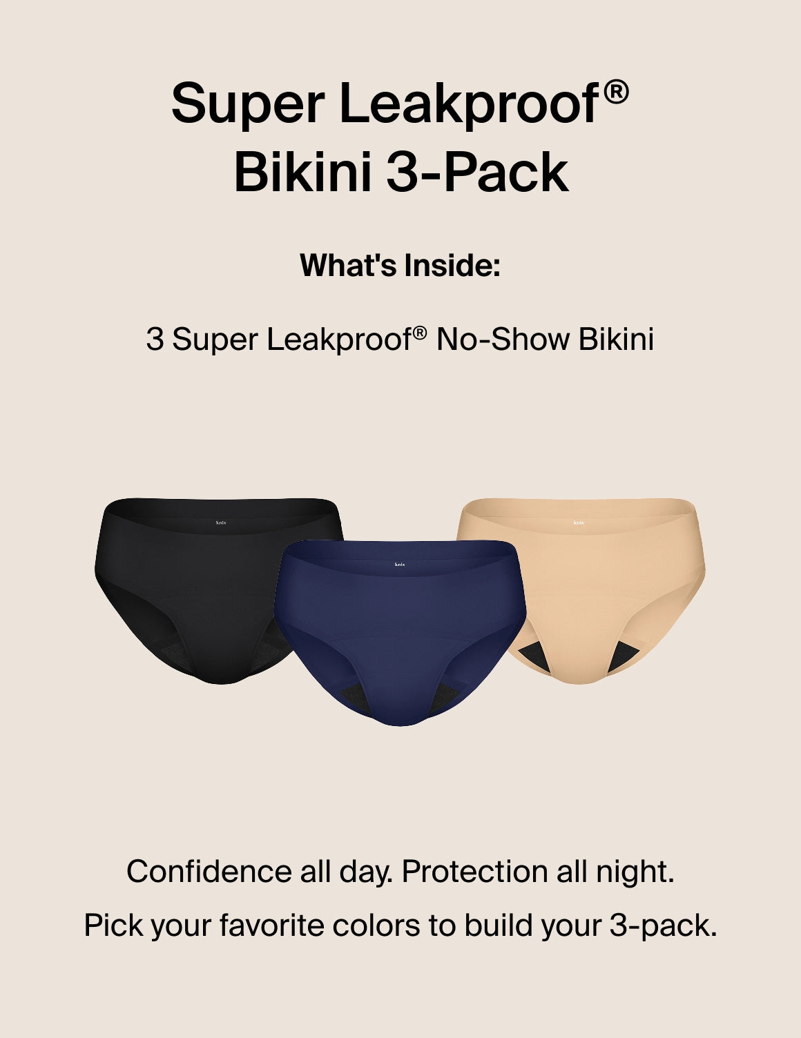 Super Leakproof® No-Show Bikini 3-Pack