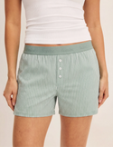 Alexandra has 36” hips and wearing KNIX S | Eucalyptus Stripe