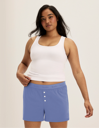 Full-body view of model wearing the Super Leakproof® Dream Boxer™ highlighting the coverage and fit