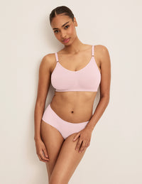 Front view of model wearing the Light Leakproof No-Show Boyshort highlighting the coverage and smooth fit