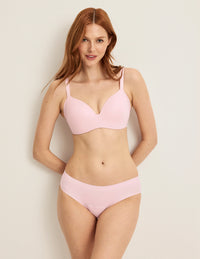 Front view of model wearing the WingWoman Contour Bra, highlighting the neckline, strap design, and  silhouette