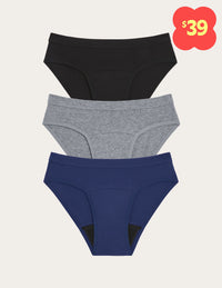 Teen Leakproof Cotton Bikini 3-Pack